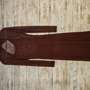 St. John - Burgundy Long Sparkly Dress - Retail $1,898